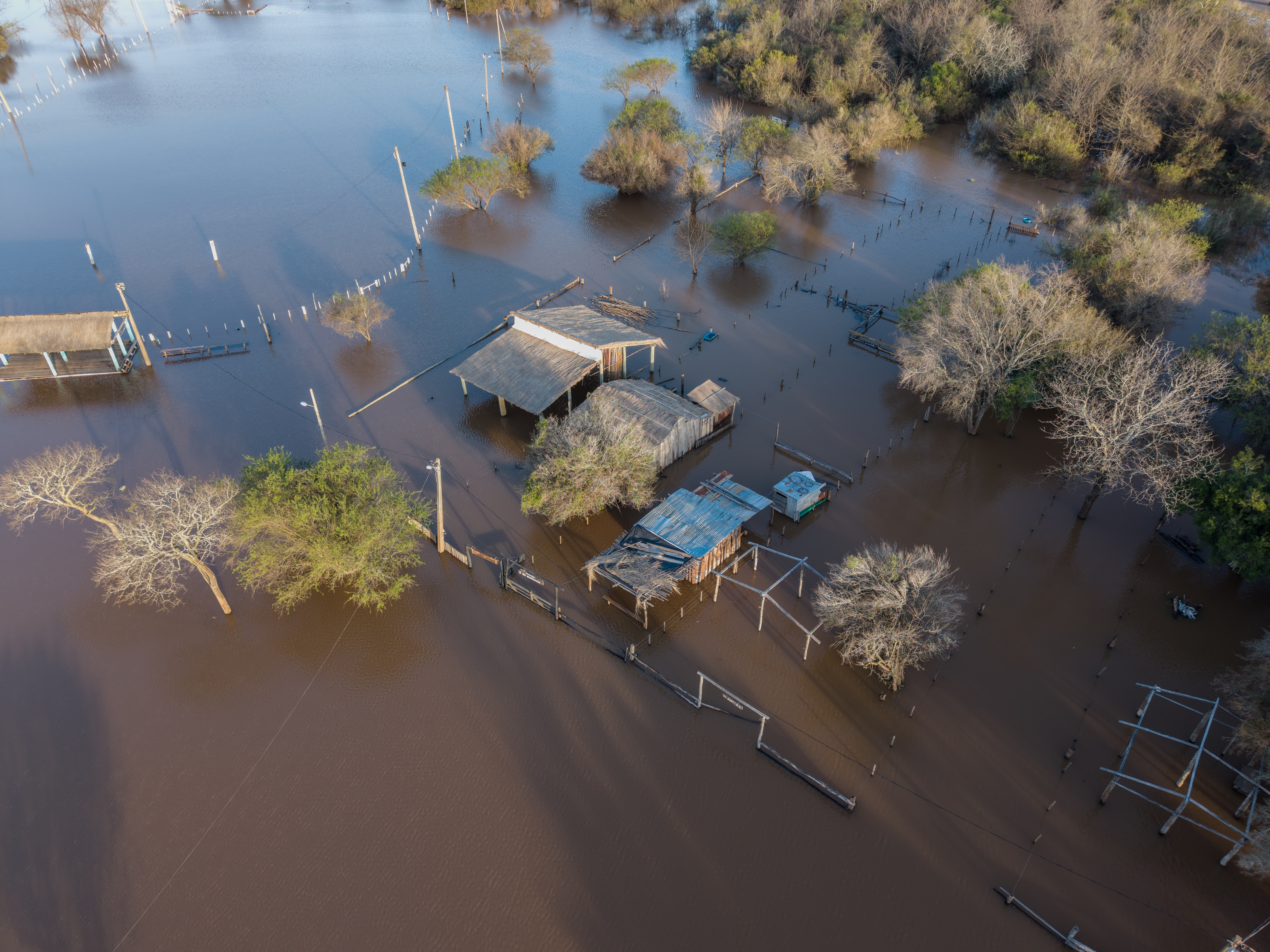 Salto, Uruguay – August 3, 2026: View of severe flooding affecting the city of Salto following heavy rainfall associa...